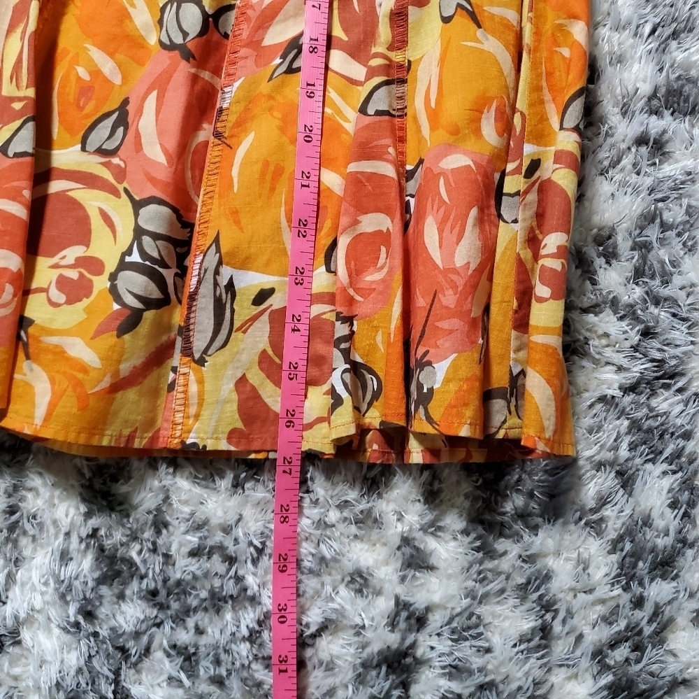 NIC+ZOE Orange And Red Floral Cotton Skirt - Picture 10 of 11